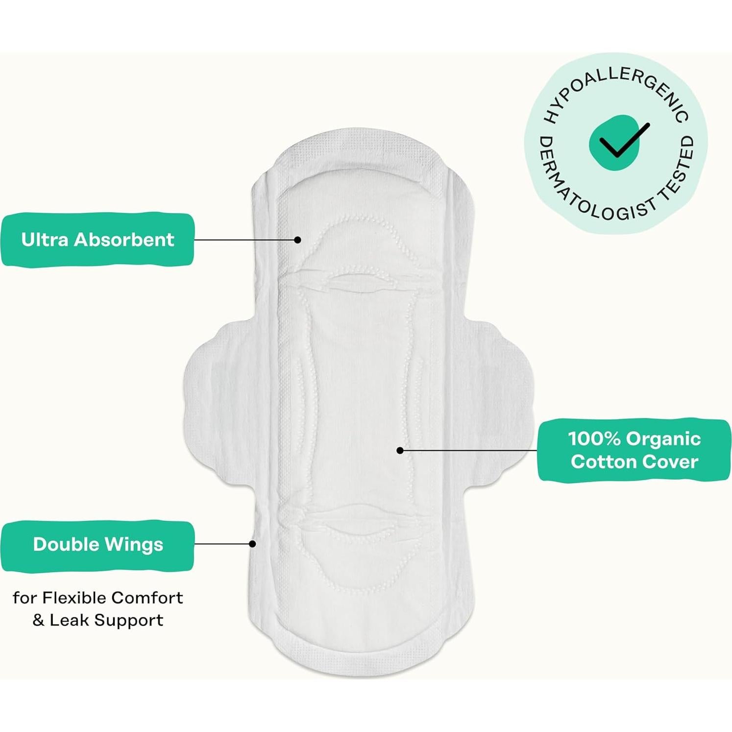 Compresas Sanitarias Herbales The Honey Pot - Flujo Regular 20 ct