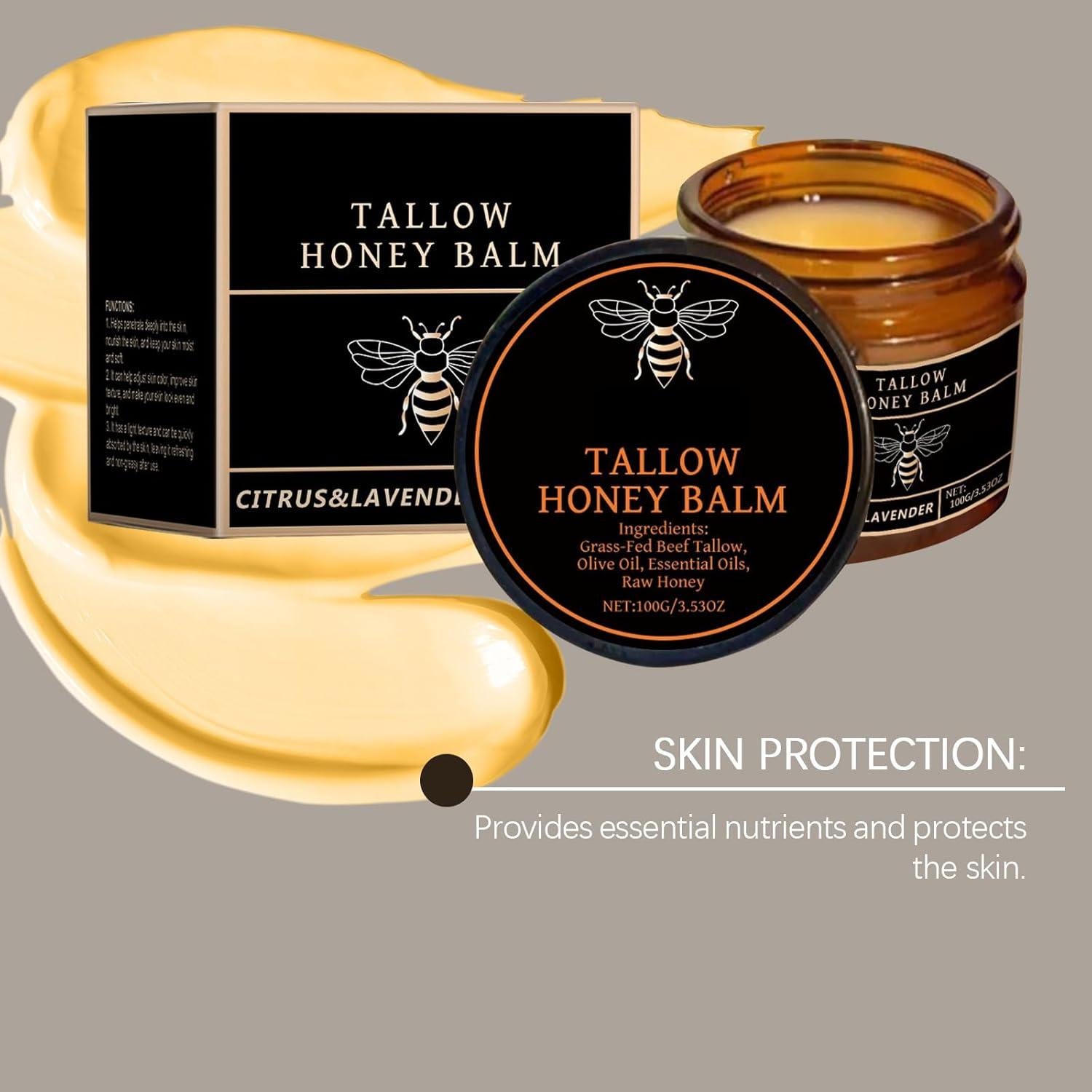 Bálsamo Hidratante CZ con Sebo de Res y Miel 100g