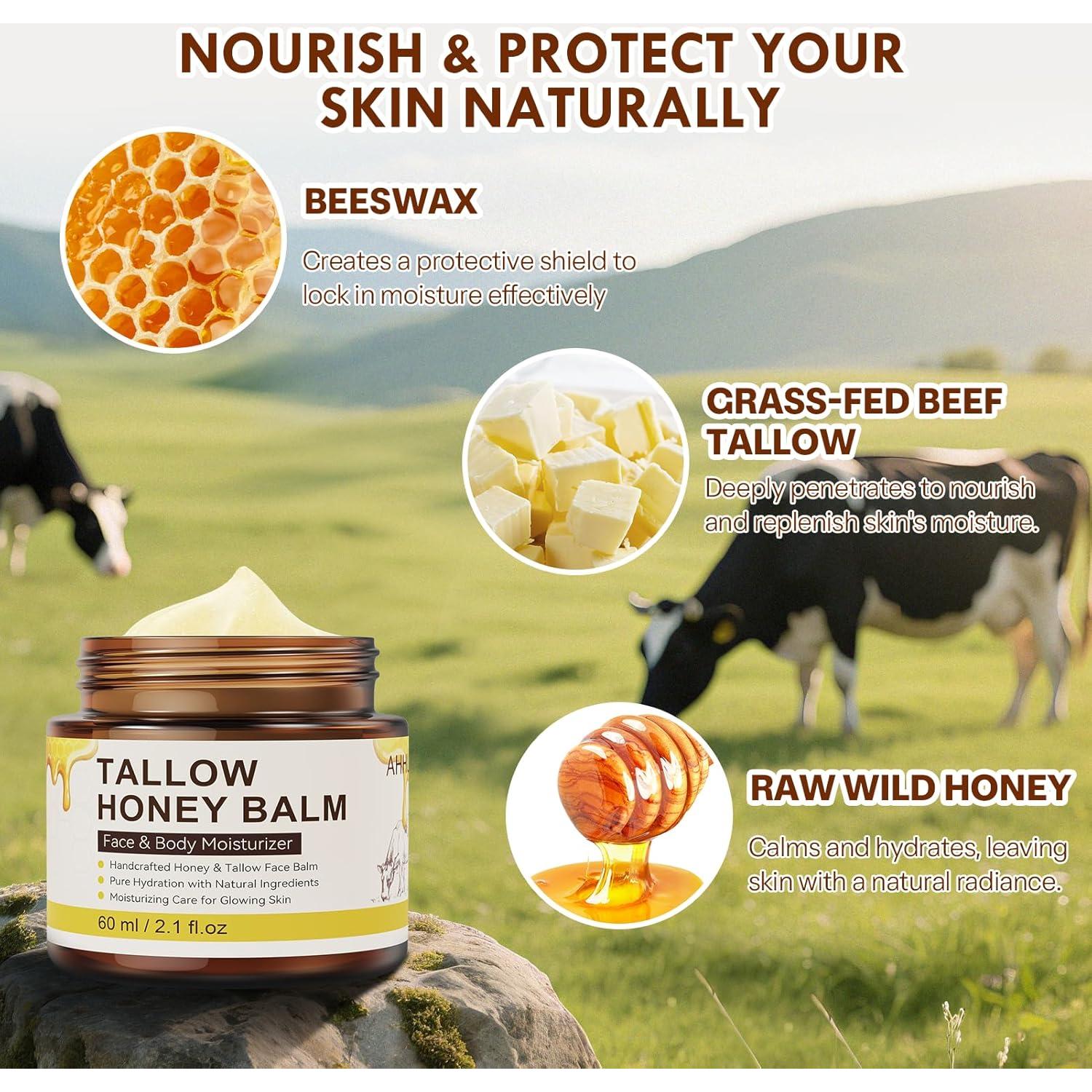 Grasa de Res Orgánica AHHUE 113g - Hidratante Facial y Corporal