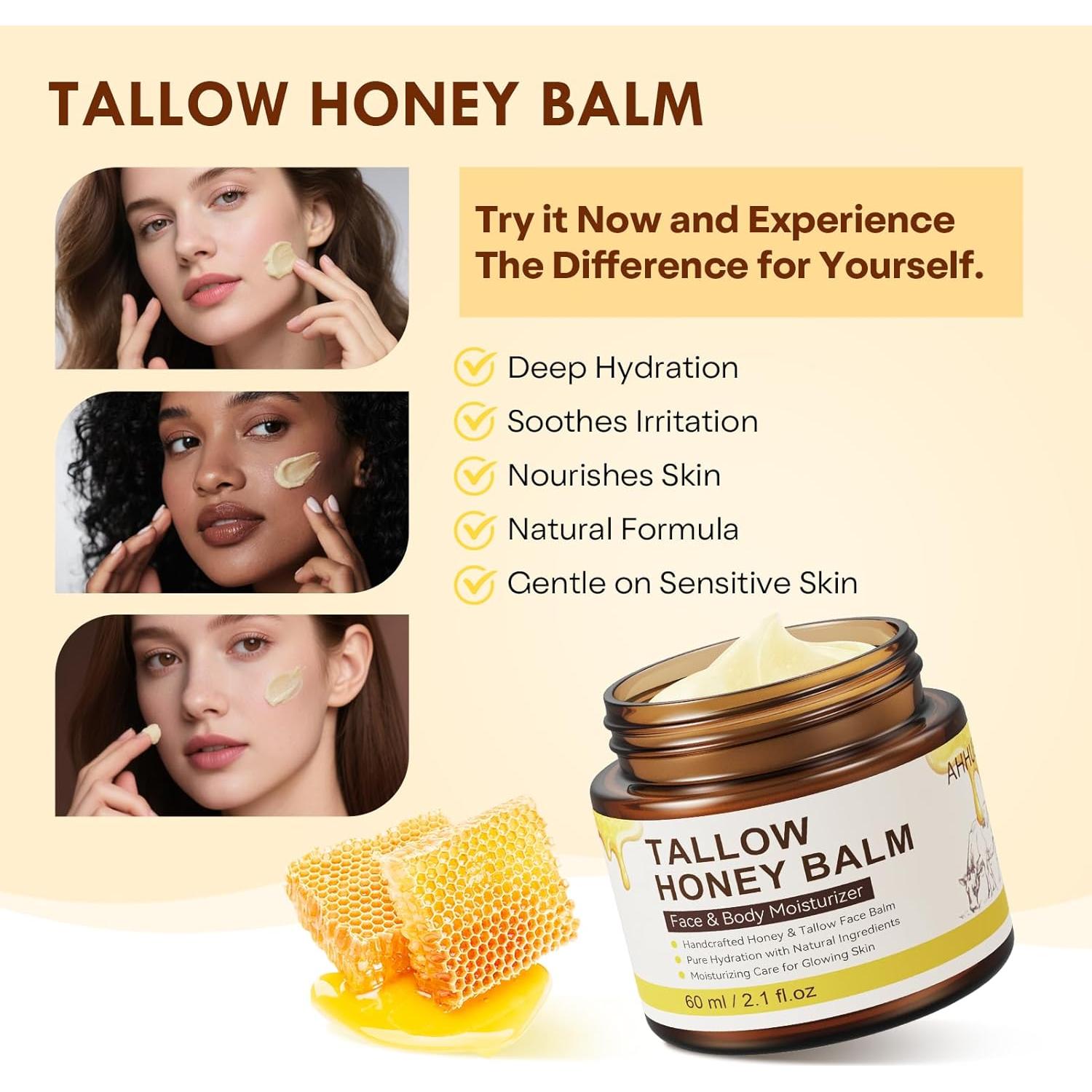 Grasa de Res Orgánica AHHUE 113g - Hidratante Facial y Corporal