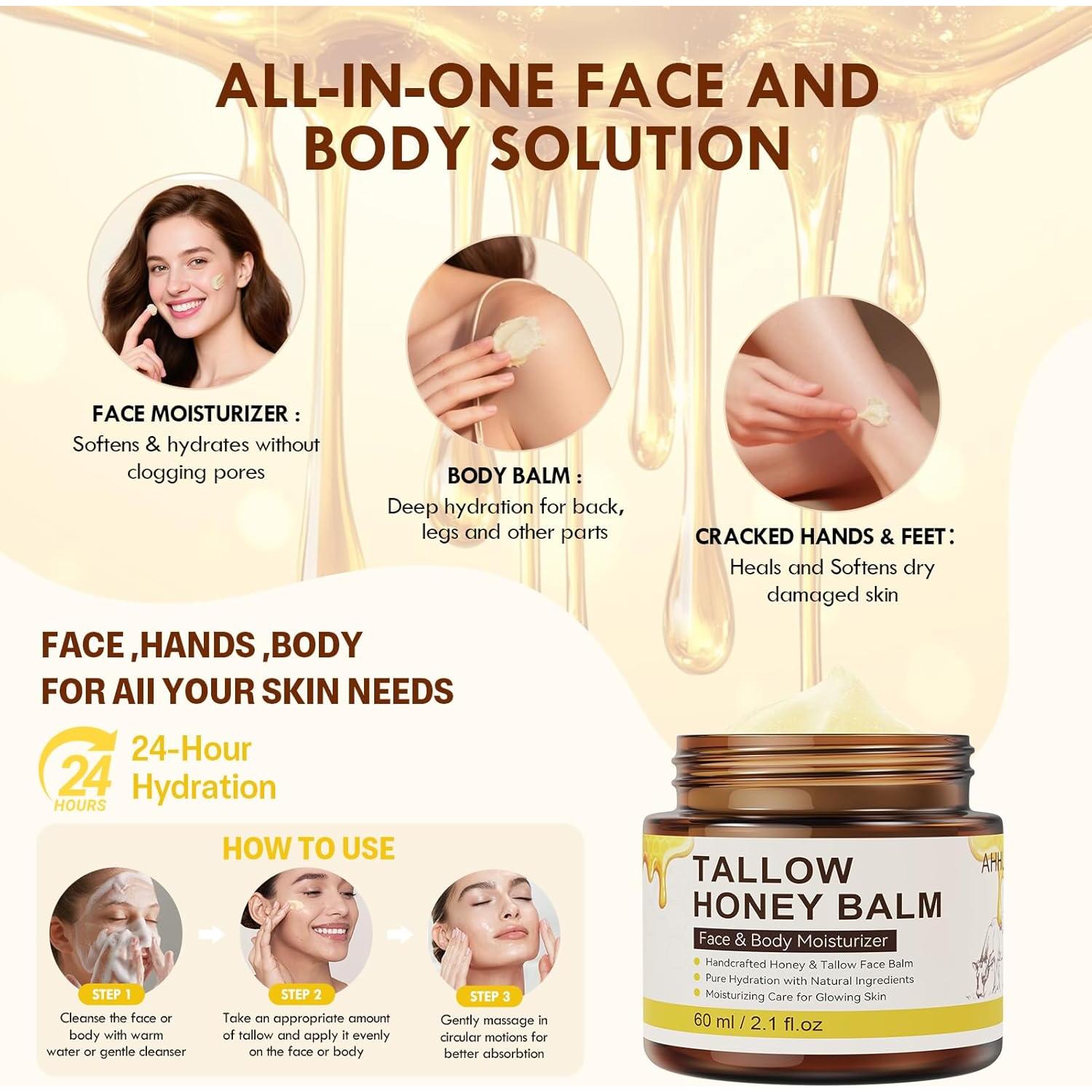 Grasa de Res Orgánica AHHUE 113g - Hidratante Facial y Corporal