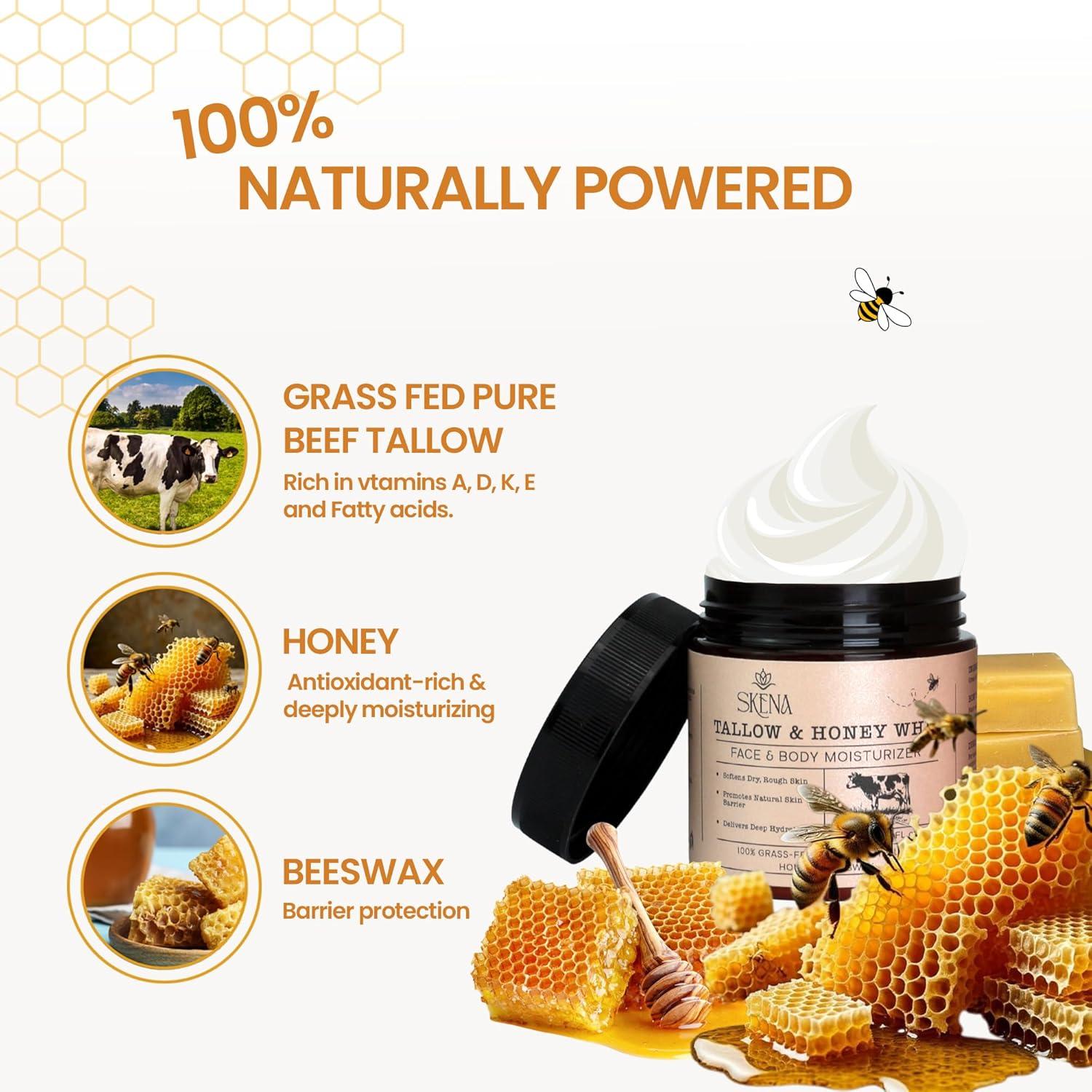 Hidratante Natural SKENA Cebo de Res 119g con Miel y Cera