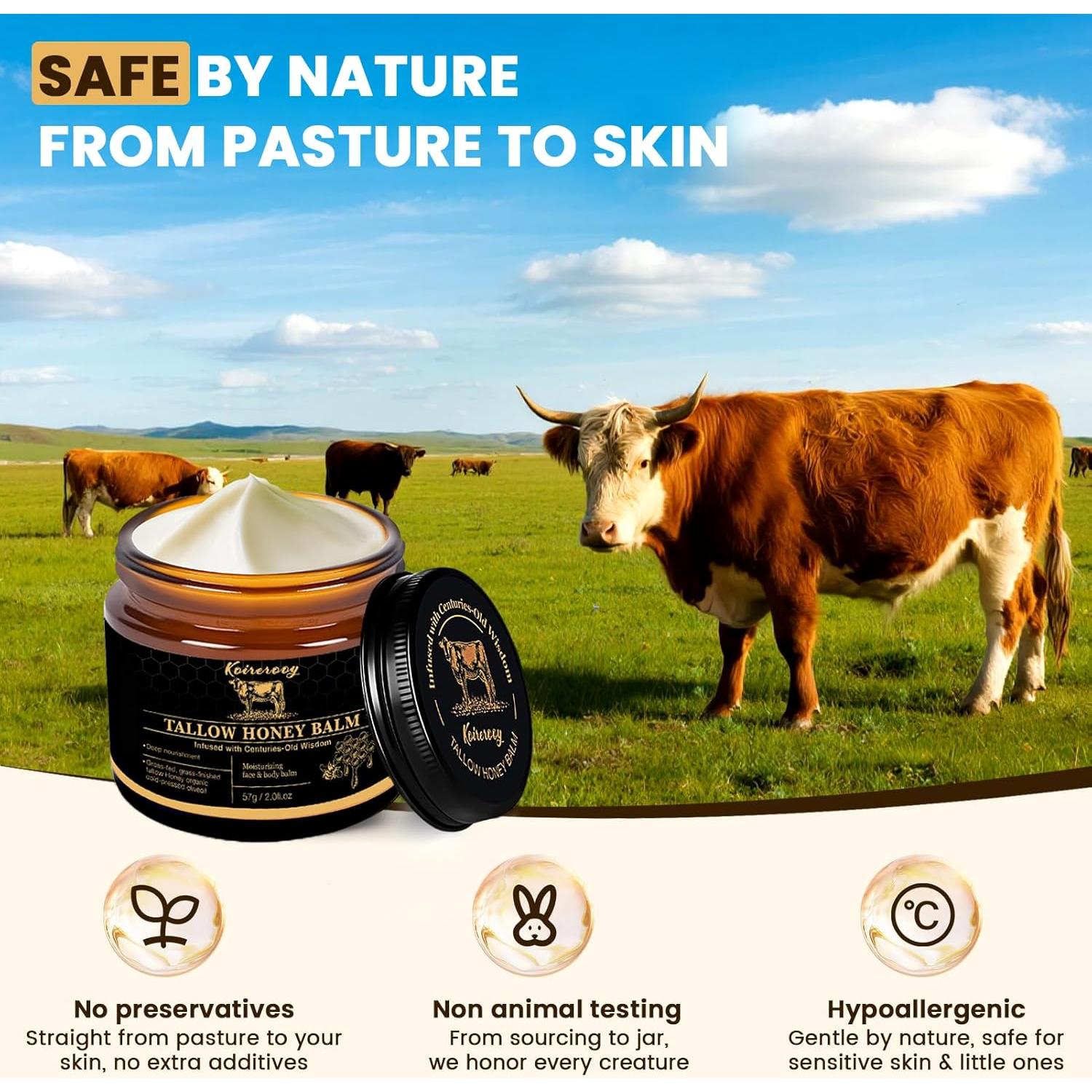 Grasa de Res Orgánica Koirerooy 59.15 ml para Piel Seca