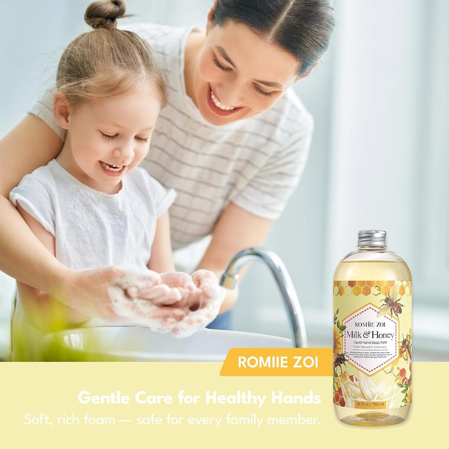 Recarga de Jabón de Manos ROMIIE ZOI 3x26oz Miel y Leche