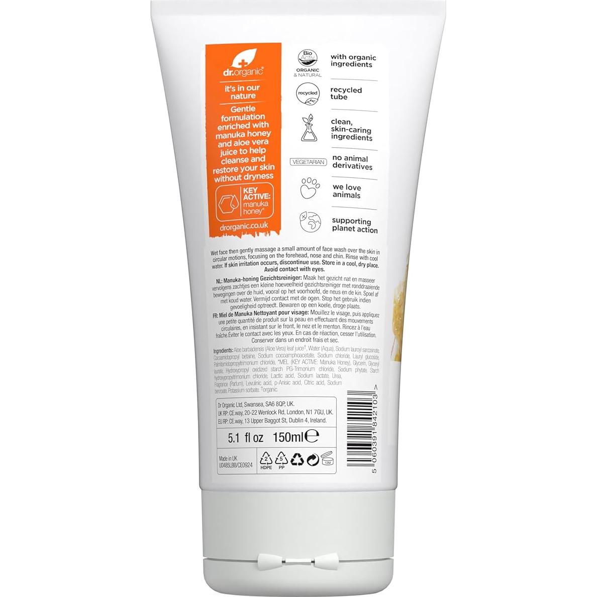 Limpiador Facial Dr. Organic Miel de Manuka 150 mL Orgánico