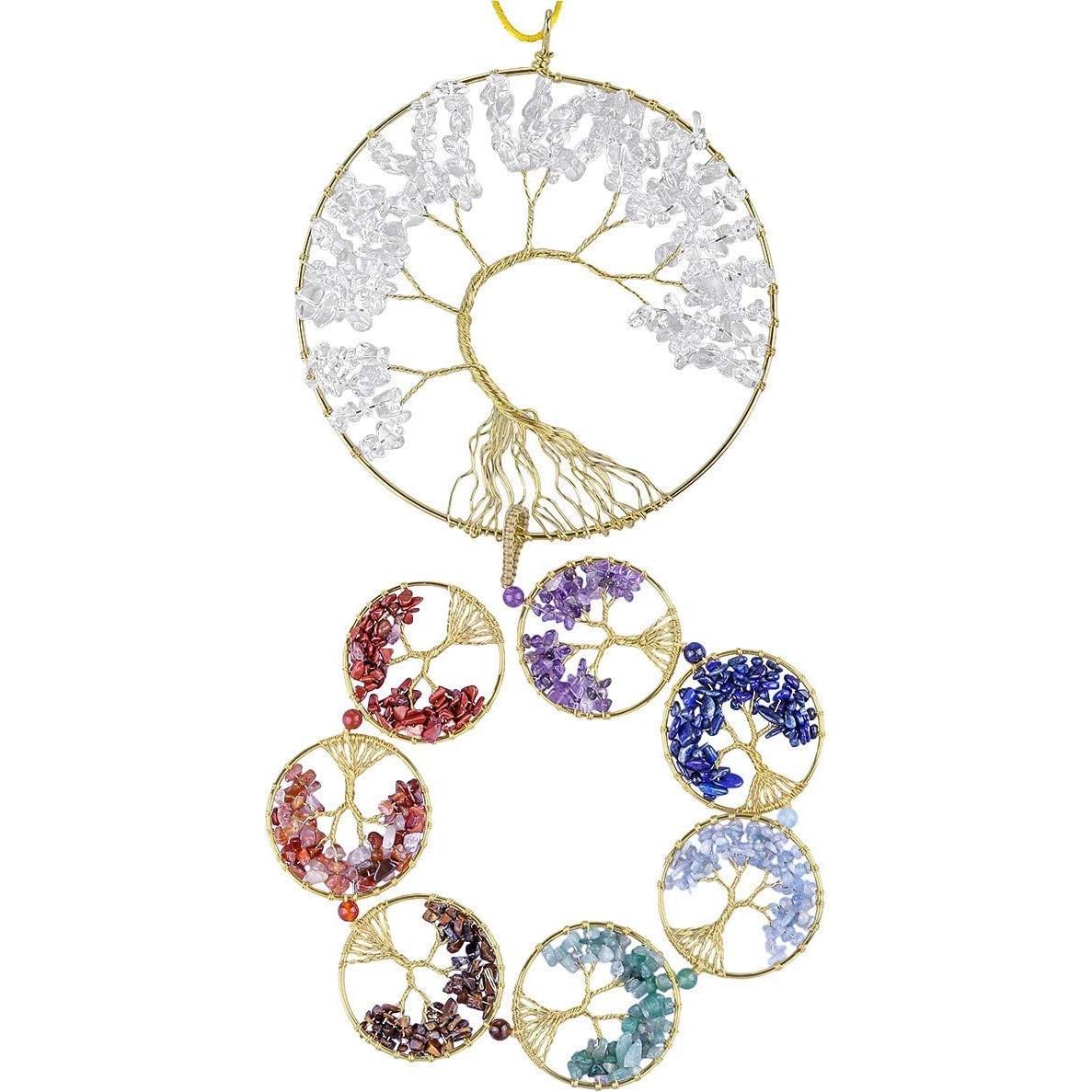 Adorno Árbol de la Vida Rockcloud con 7 Chakras - Juego de 2