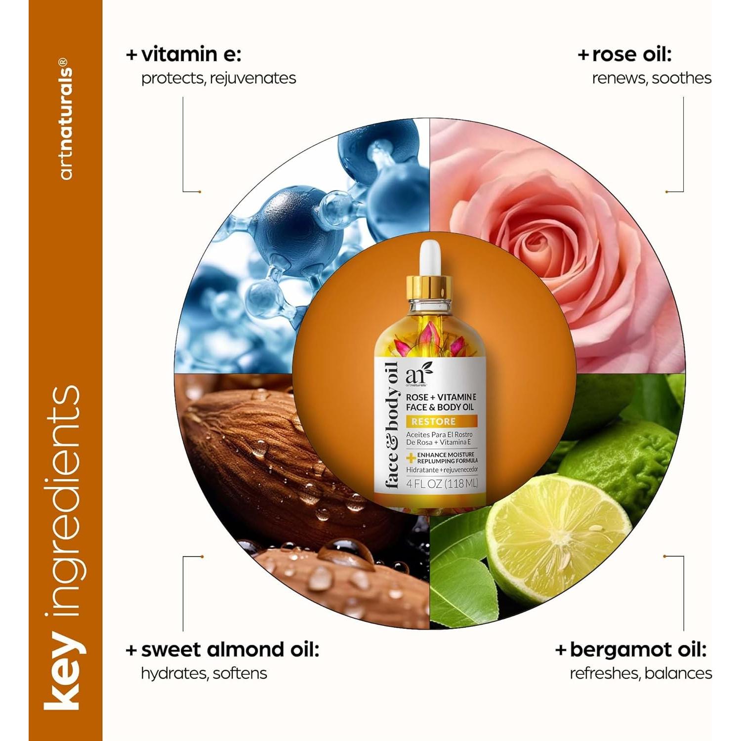 Aceite Facial Orgánico Artnaturals 113ml - Hidratante Antienvejecimiento