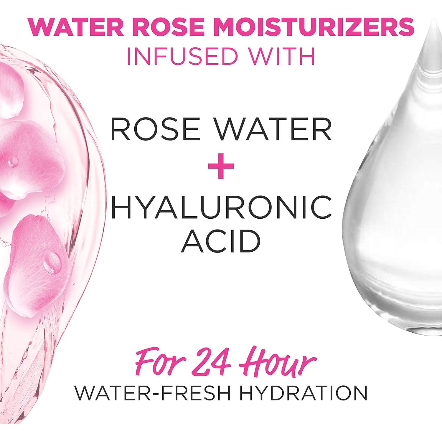 Crema Hidratante 24H Garnier con Agua de Rosa y Ácido Hialurónico 48g