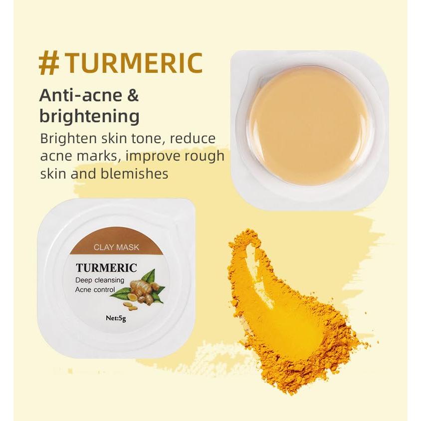 Kit de Mascarilla Facial Orgánica BERVEAL Cúrcuma Té Verde