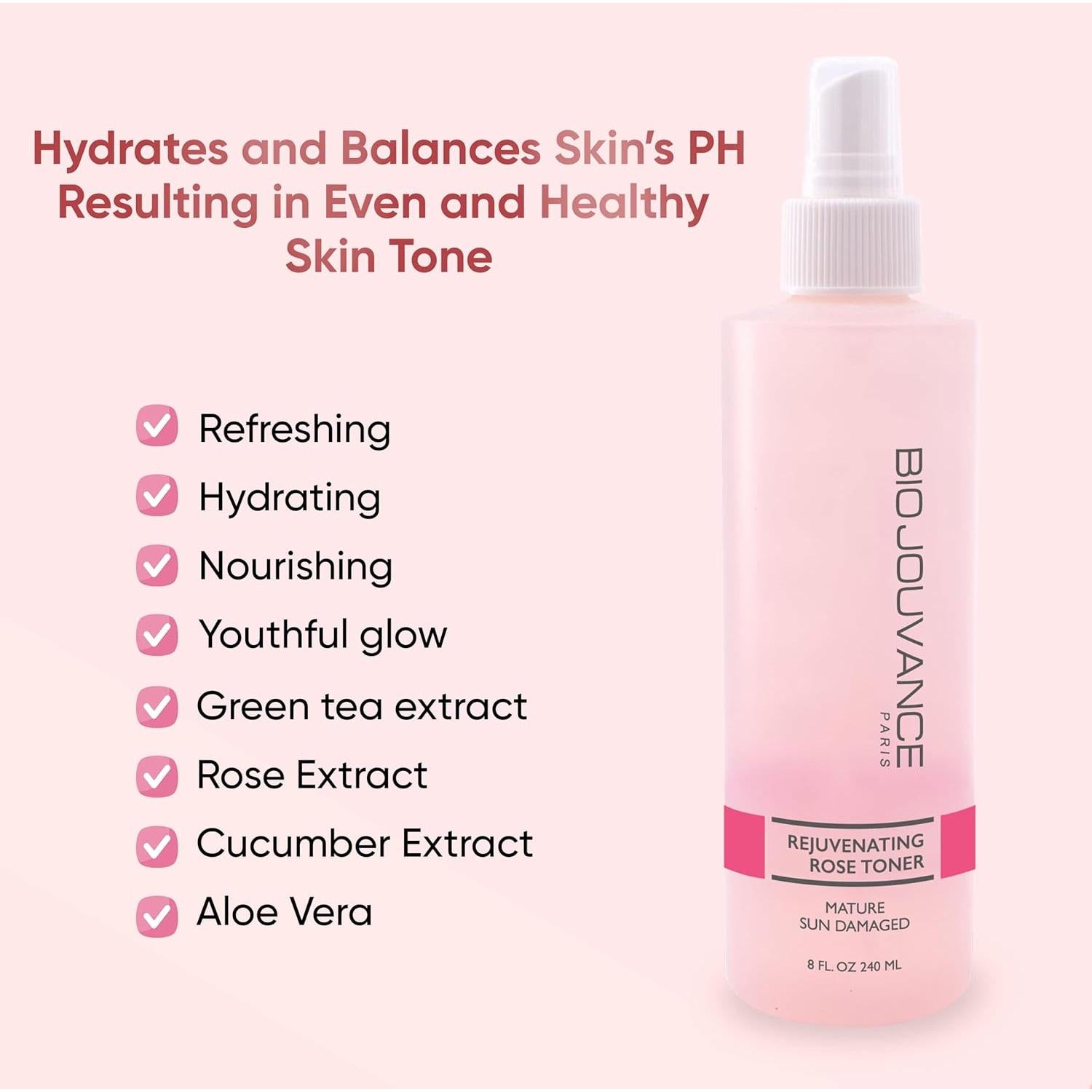 Tónico Rejuvenecedor de Rosa Bio Jouvance 240ml - Piel Madura