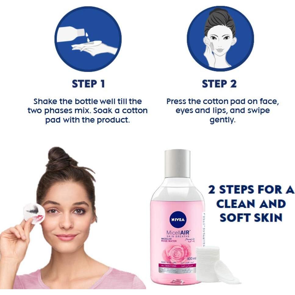 Agua Micelar Limpiadora NIVEA Rosa 400ml Piel Respira