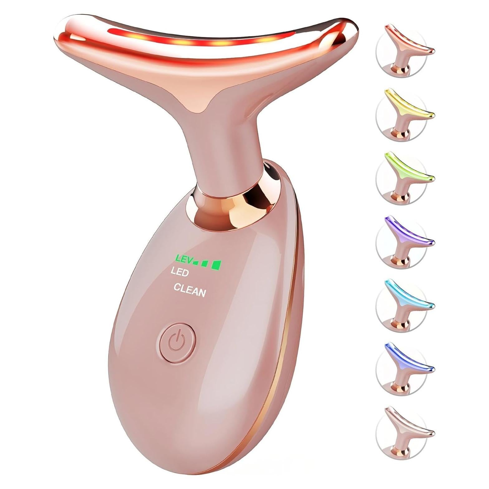 Masajeadora Facial Vibrante Sunpint ES-1081 Oro Rosa 7 Colores