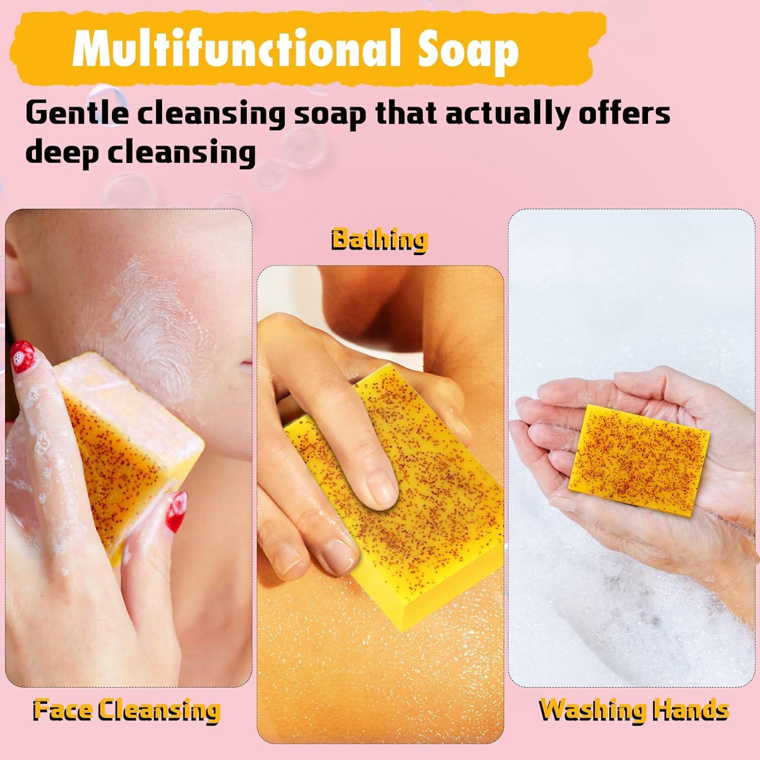 Barra de Jabón de Ácido Kójico Urrznp con Cúrcuma y Limón 2 Unidades