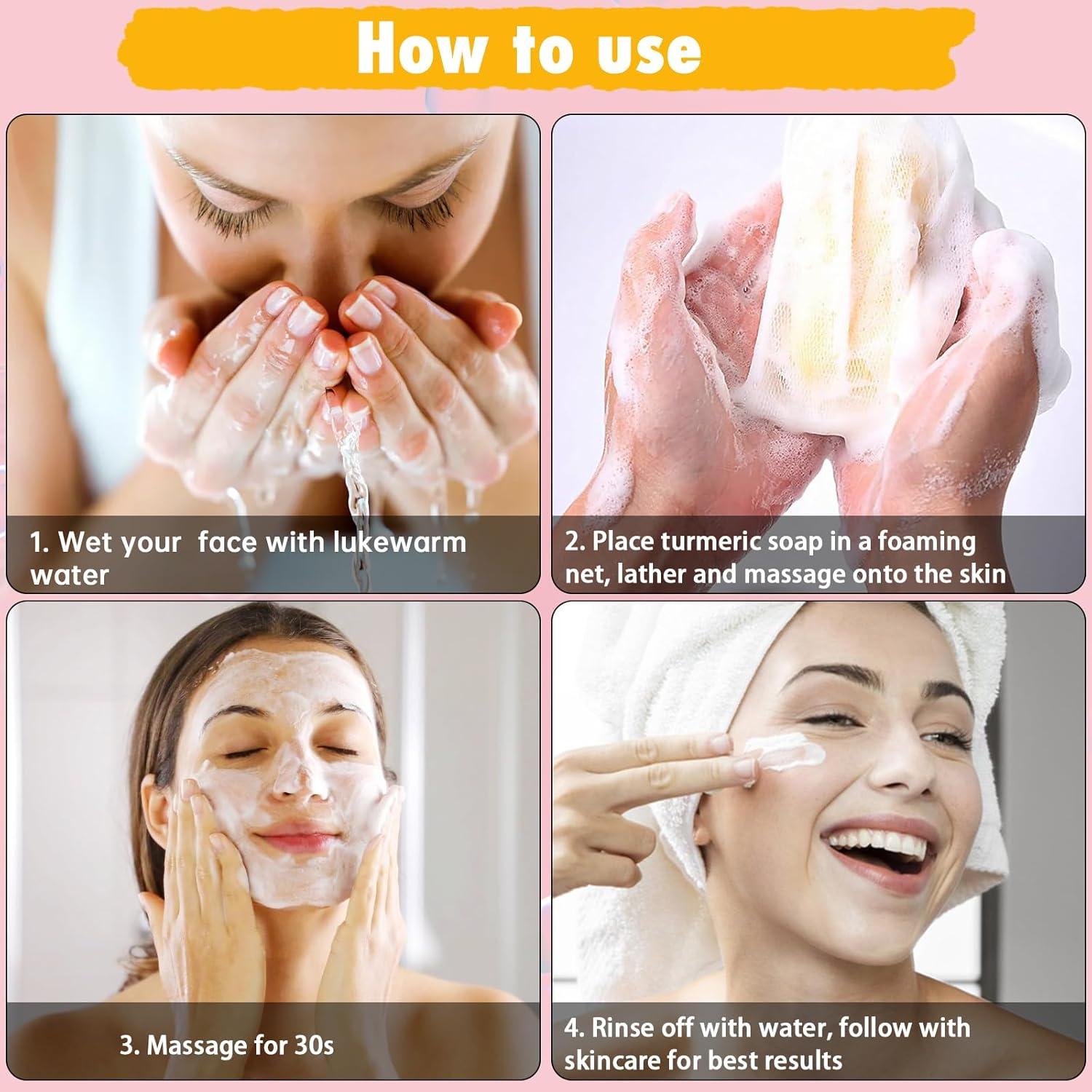 Barra de Jabón de Ácido Kójico Urrznp con Cúrcuma y Limón 2 Unidades