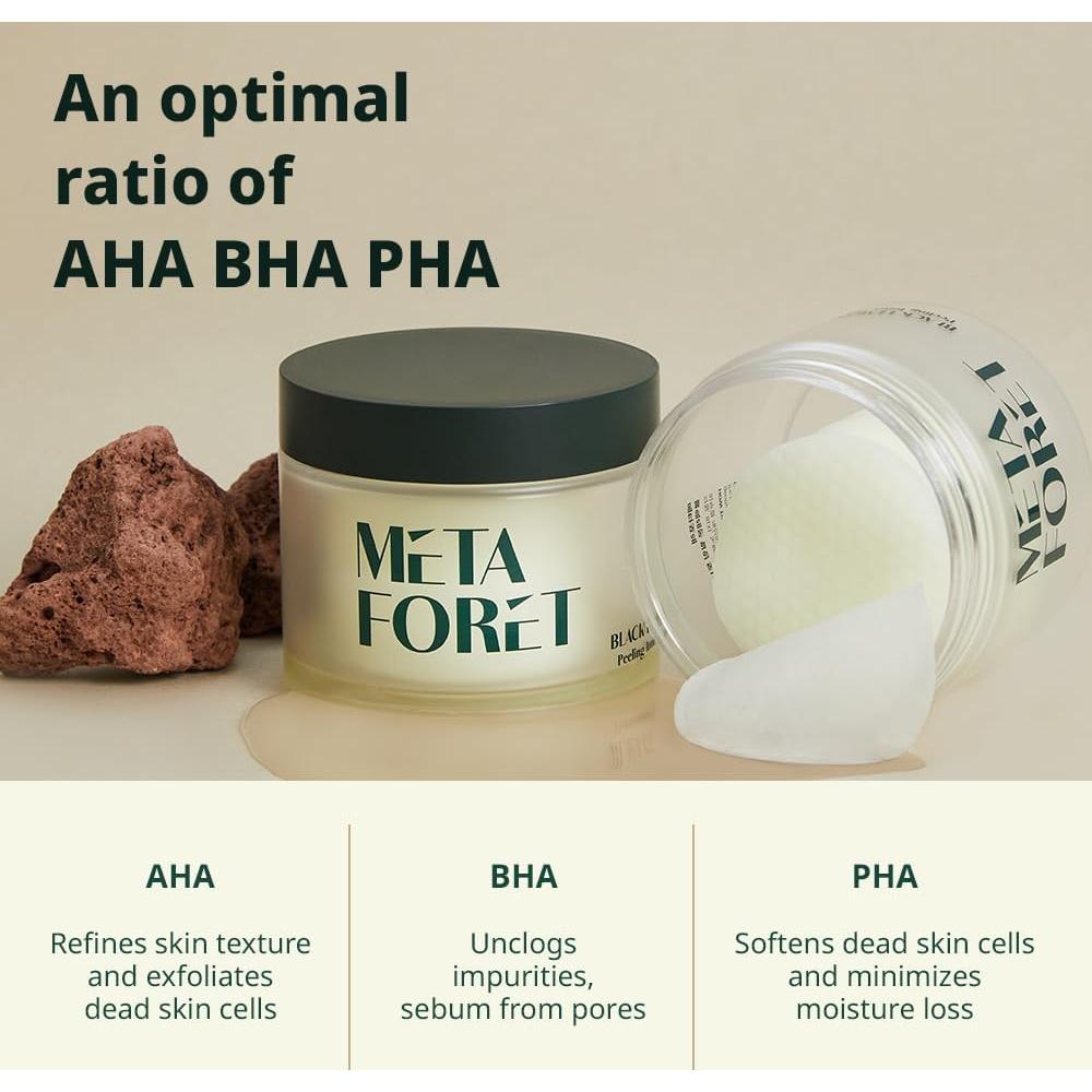 Pads Exfoliantes Faciales METAFORET Black Lemon 60 Hojas