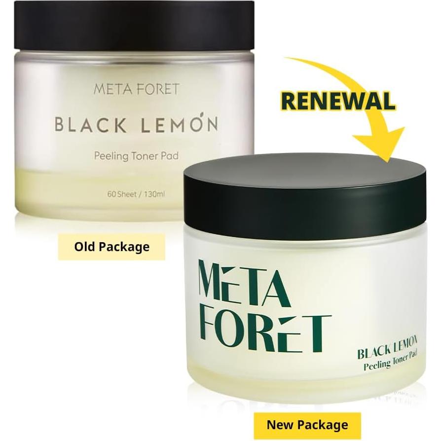 Pads Exfoliantes Faciales METAFORET Black Lemon 60 Hojas