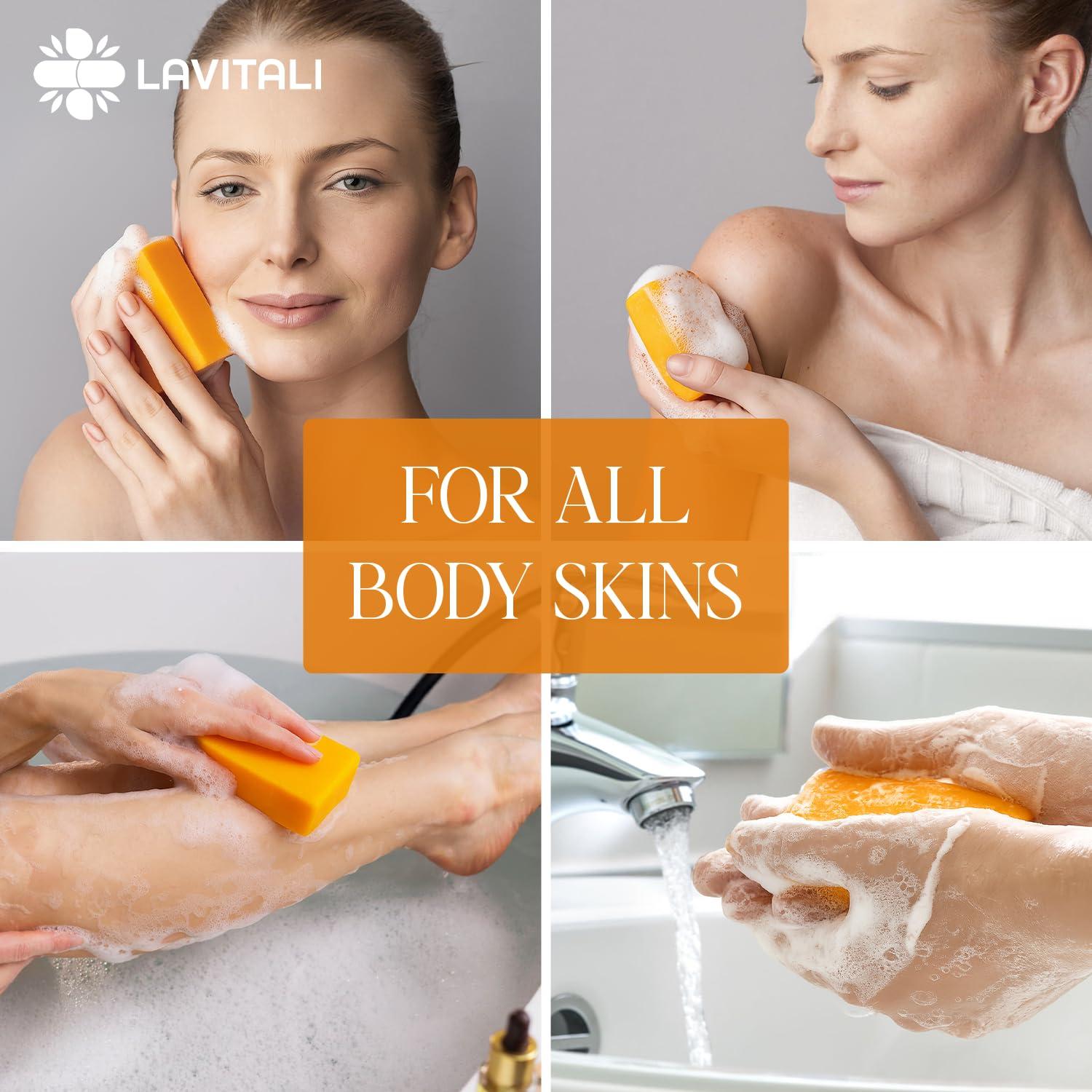 Jabón Natural LaVitali 6 Piezas Ácido Kójico Limón Cúrcuma