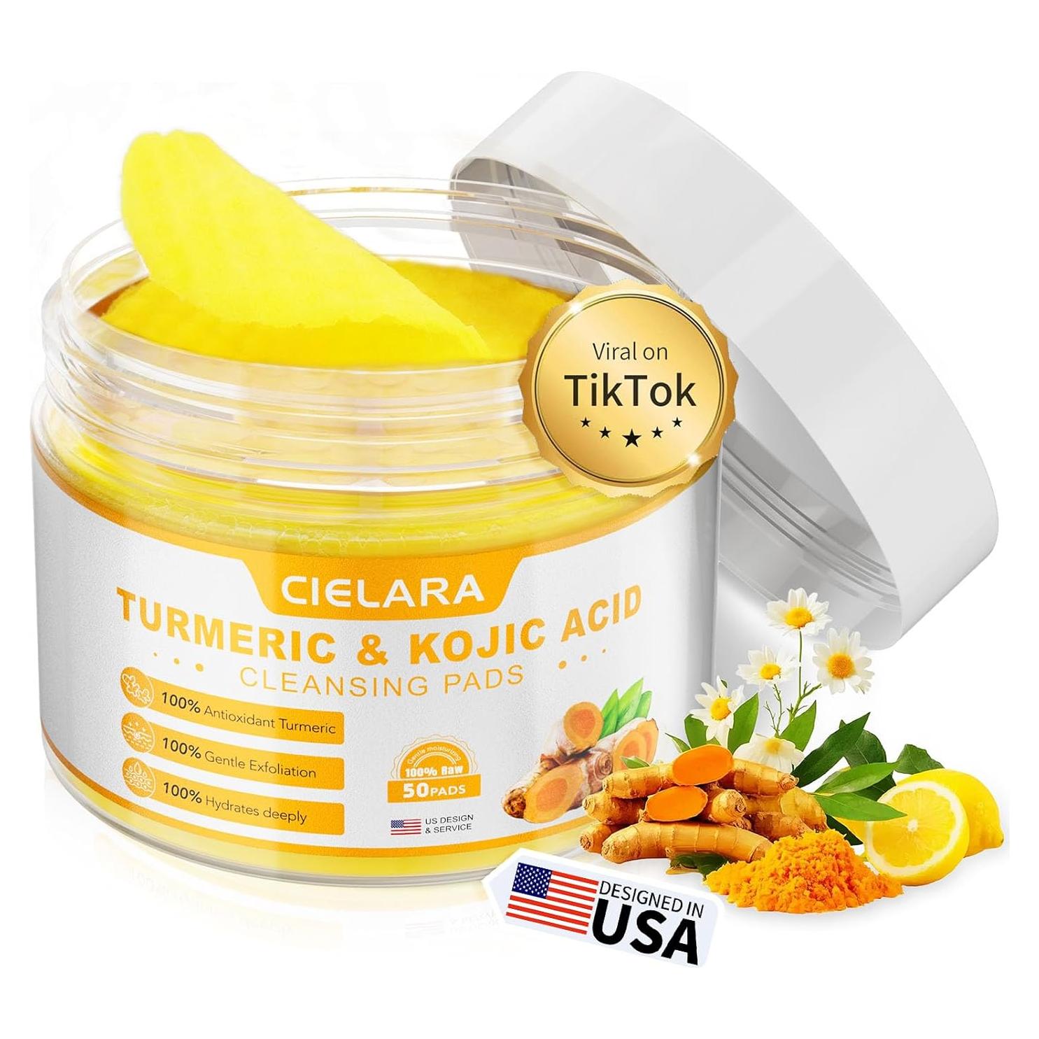 Discos Limpiadores CIELARA Ácido Kójico y Cúrcuma 50 Unidades