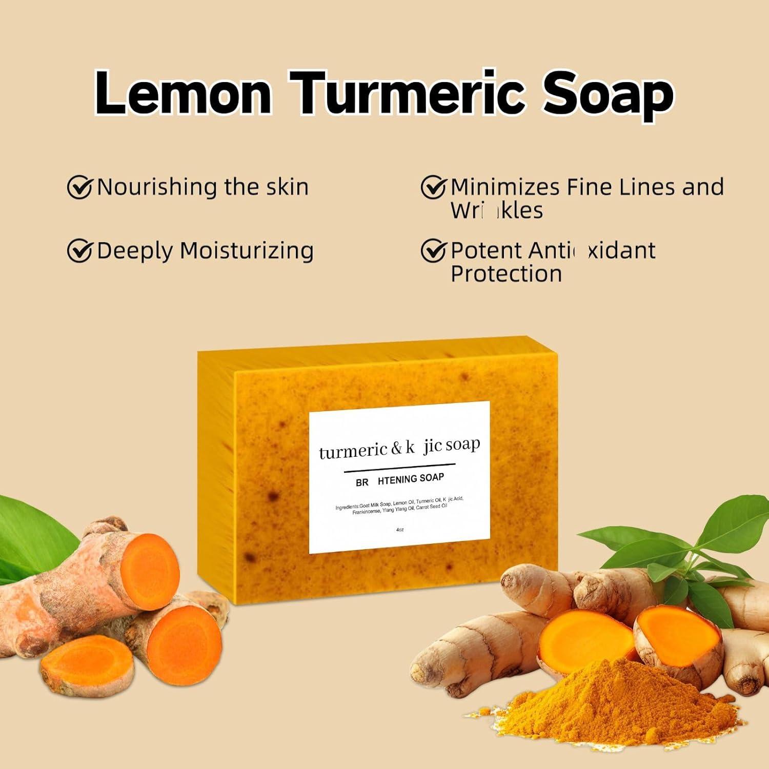Jabón Ácido de Limón y Cúrcuma YINGQQ 8x5.5 cm Hidratante