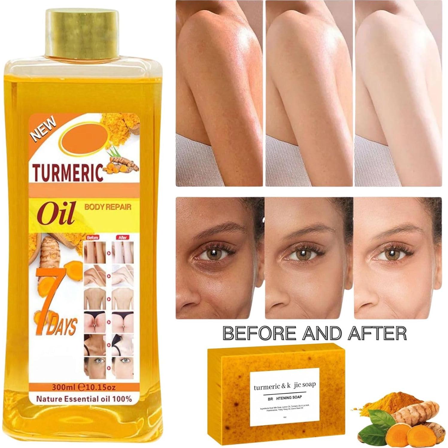 Juego de Jabón de Cúrcuma y Aceite Esencial Suave 7