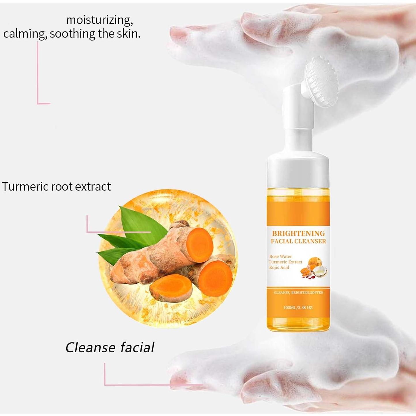 Set de Cuidado Facial de Cúrcuma KTouler - 100 ml, 2 Jabones y 20 Almohadillas