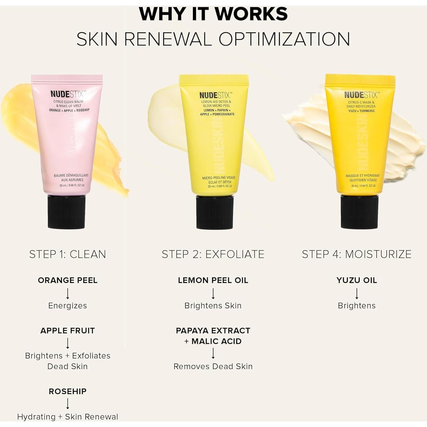 Nudestix Set de Renovación Cítrica para Maquillaje - Kit de Viaje