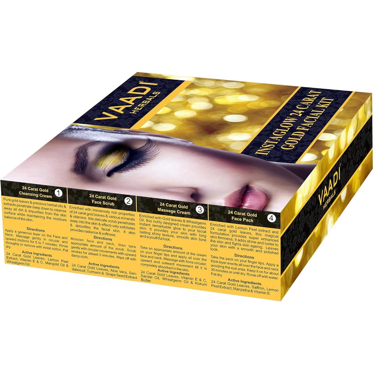 Kit Facial de Oro Vaadi Herbals - 4 Productos Naturales 70g