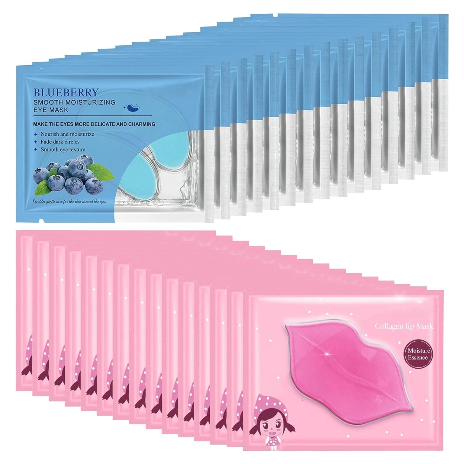 30 Pares de Mascarillas Hidratantes para Ojos y Labios Felico