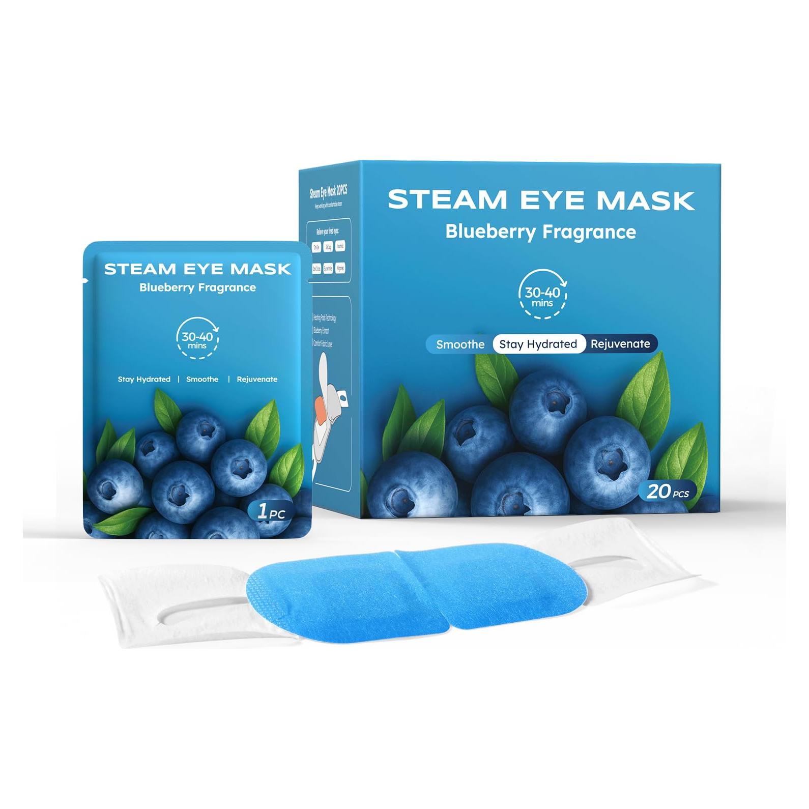 20 Mascarillas de Ojos de Vapor ProCIV - Alivio Ocular Arándano