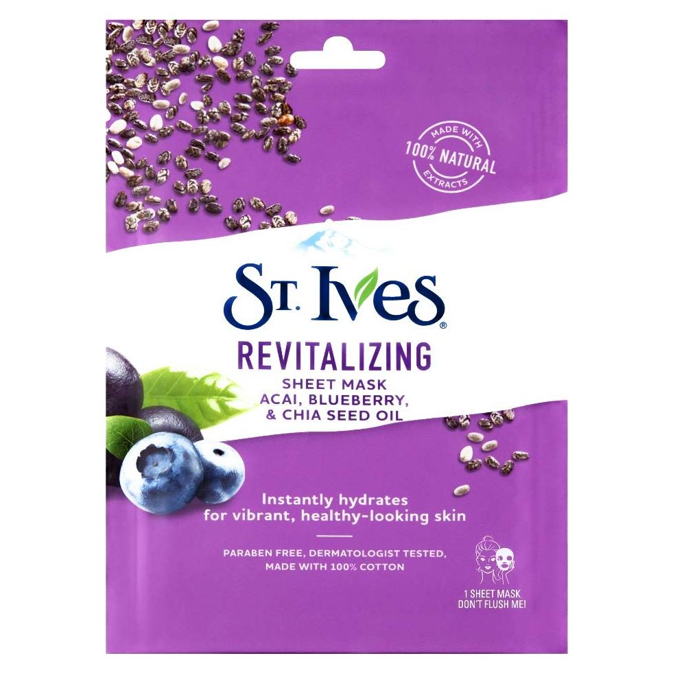 Máscara de Hoja St. Ives Revital Acai - 6 Unidades