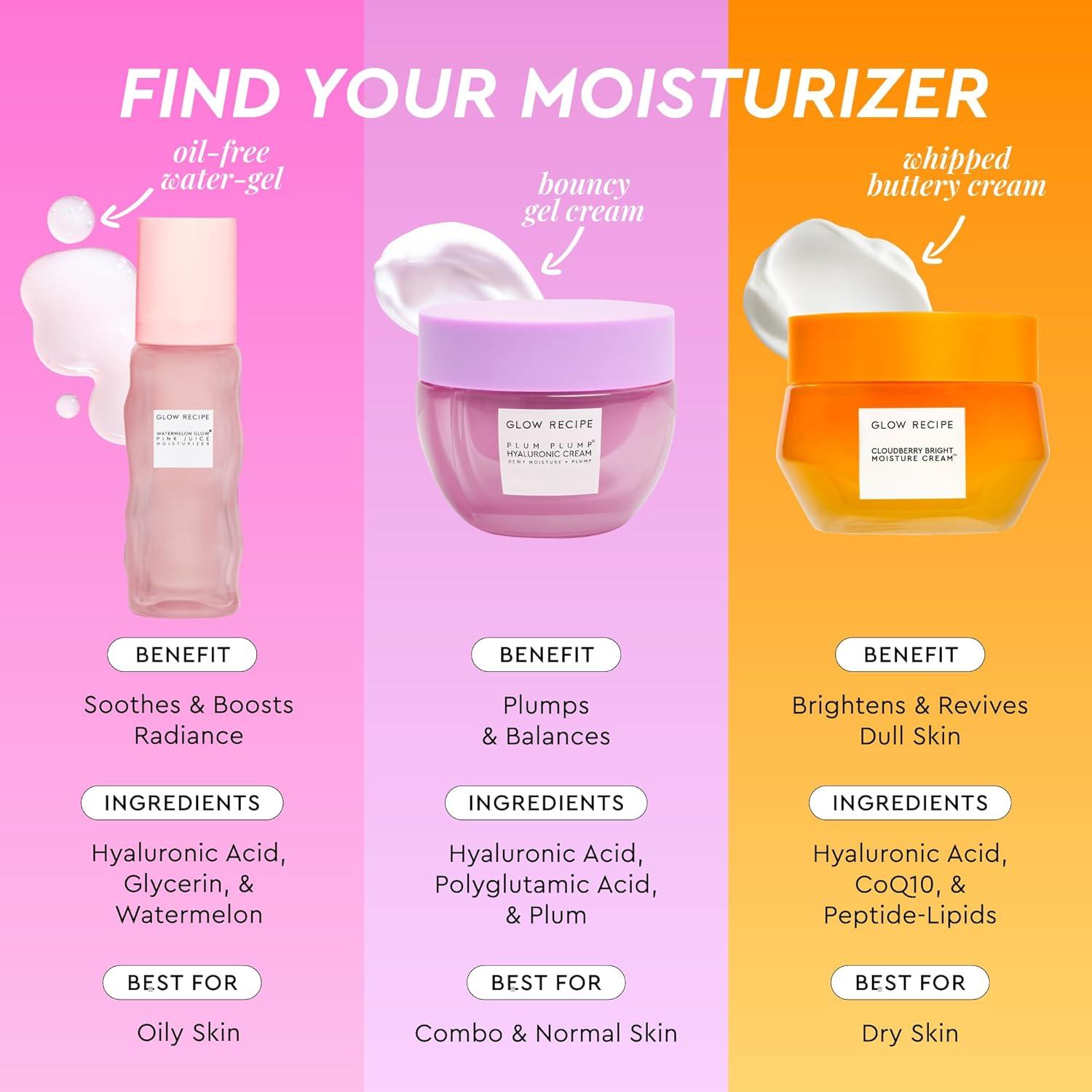 Hidratante Facial Gel Agua Rosa Glow Recipe 50ml - Ácido Hialurónico