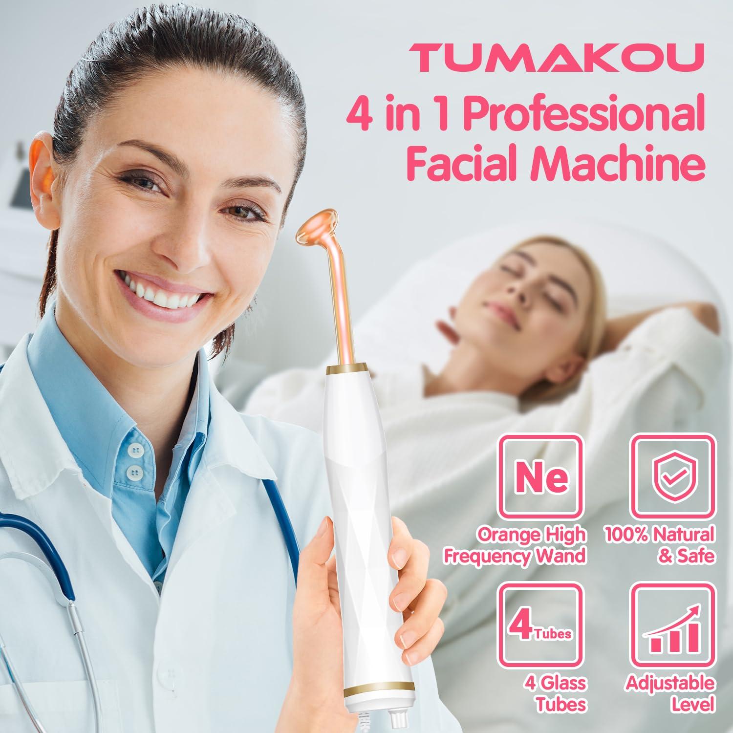 Máquina Facial de Alta Frecuencia TUMAKOU Naranja 4 Tubos