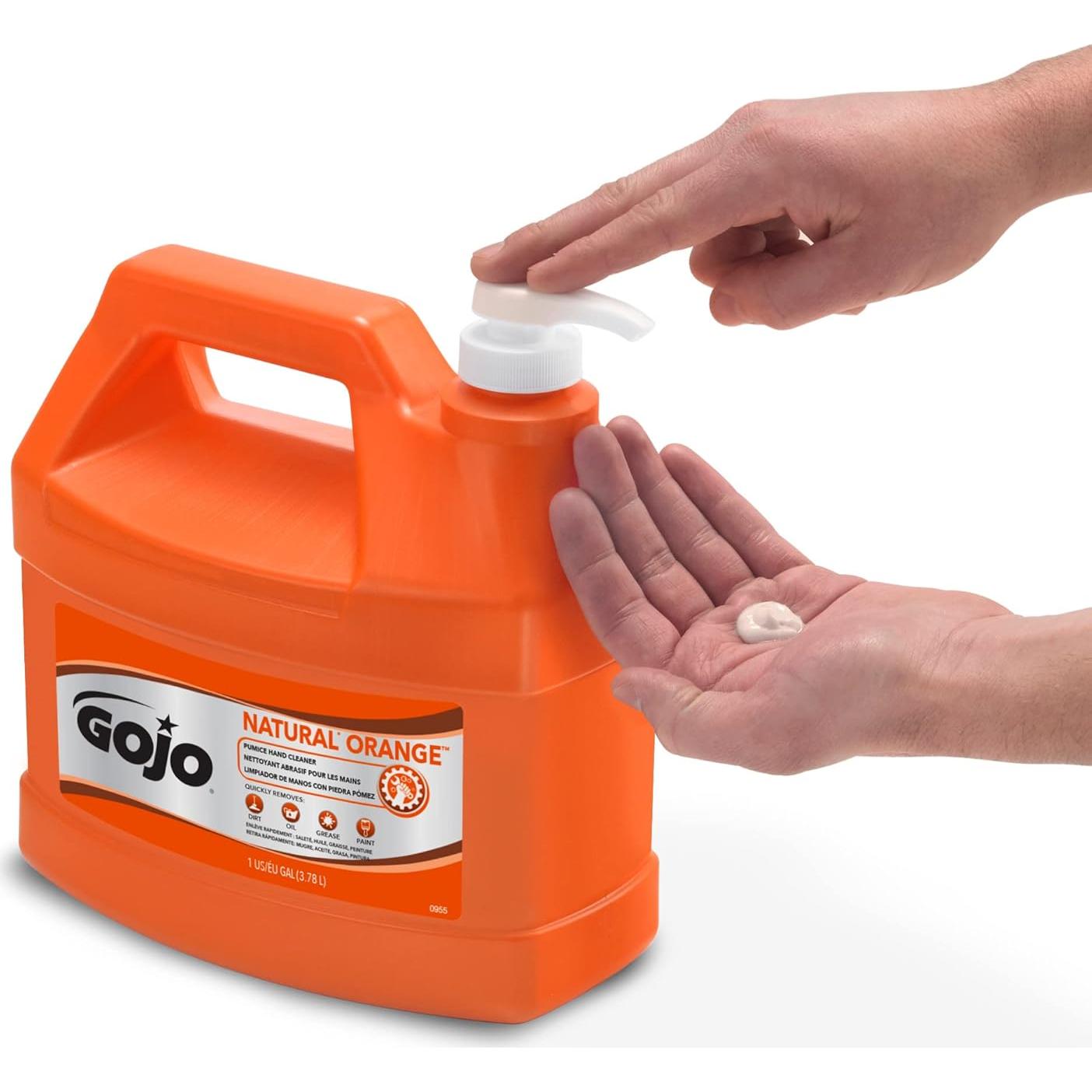 Limpiador de Manos GOJO Natural Naranja 3.99 kg con Pómez