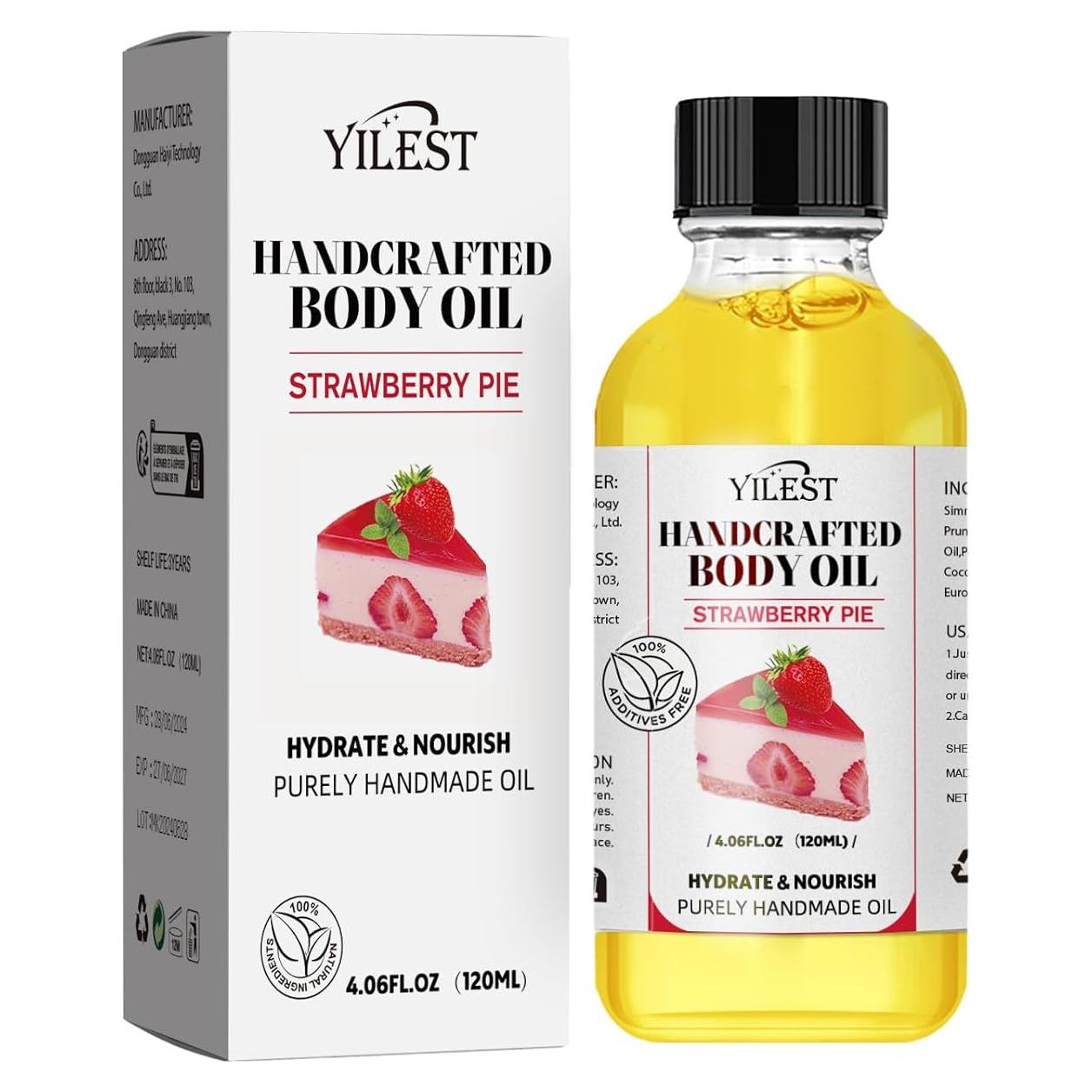 Aceite Corporal Hidratante YILEST 120 ml Aroma Fresa Natural