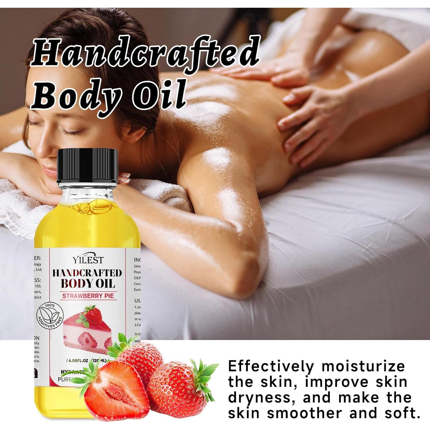 Aceite Corporal Hidratante YILEST 120 ml Aroma Fresa Natural