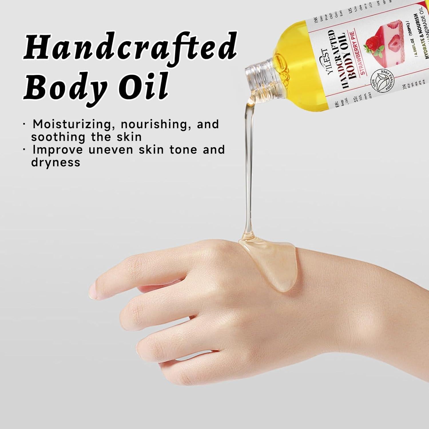 Aceite Corporal Hidratante YILEST 120 ml Aroma Fresa Natural