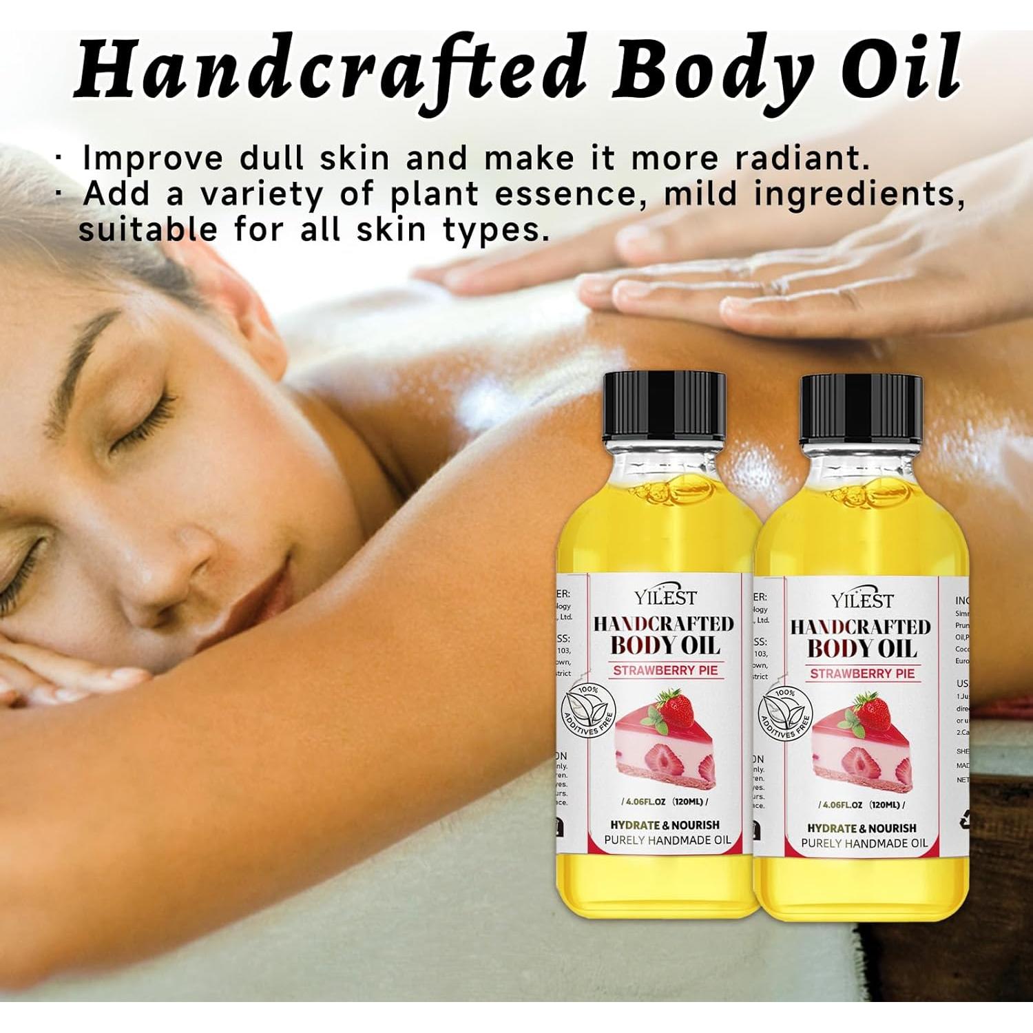 Aceite Corporal Hidratante YILEST 120 ml Aroma Fresa Natural