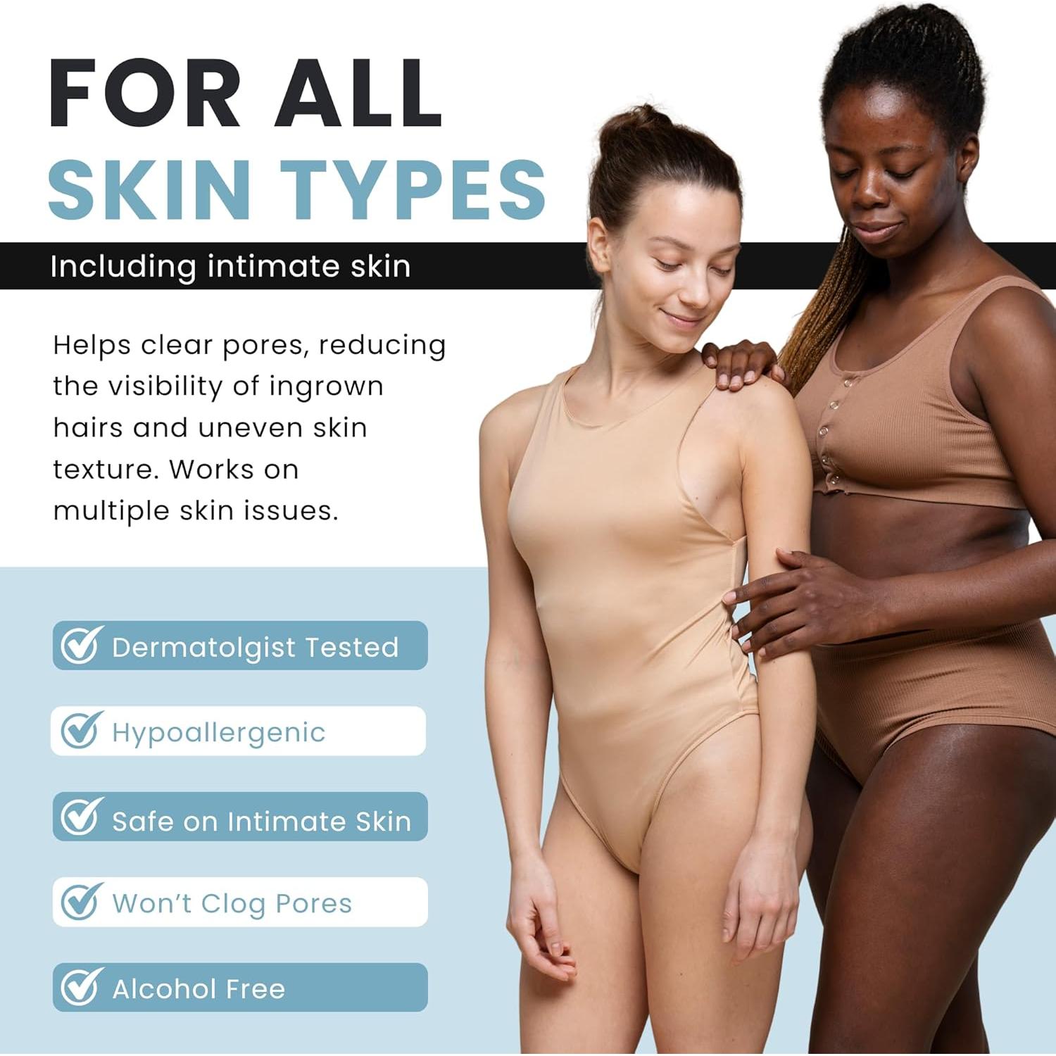 Toallitas Exfoliantes Veganas Nestura para Vello Encarnado - 55 Unidades