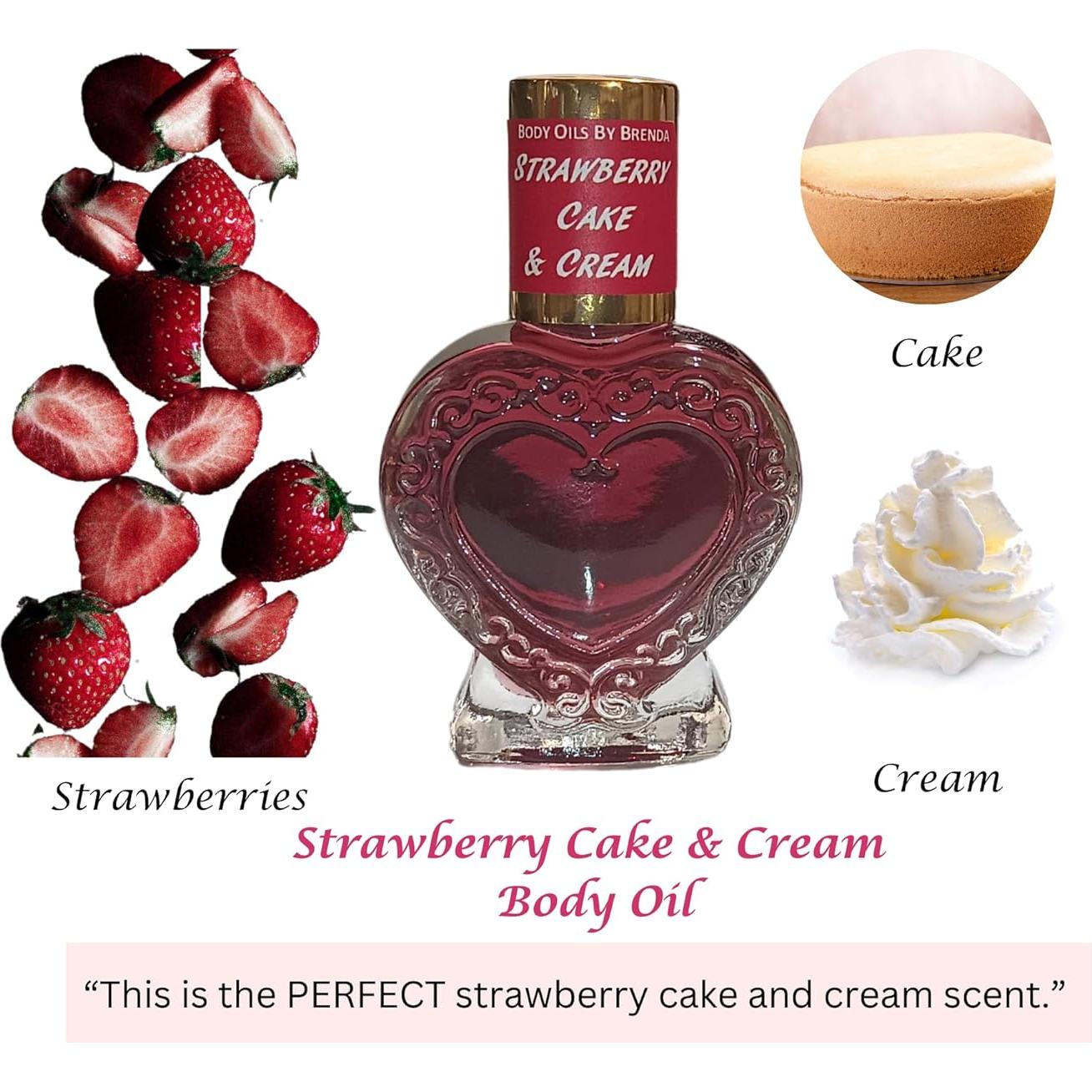 Aceite Corporal Aroma Pastel de Fresa y Crema 473 ml - Sin Alcohol