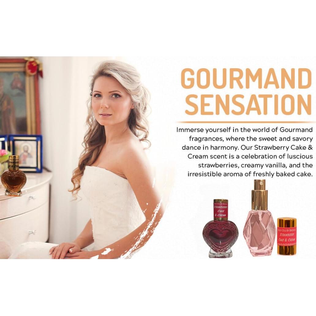 Aceite Corporal Aroma Pastel de Fresa y Crema 473 ml - Sin Alcohol