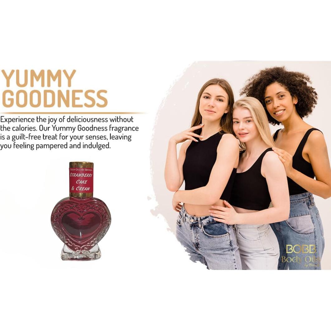 Aceite Corporal Aroma Pastel de Fresa y Crema 473 ml - Sin Alcohol