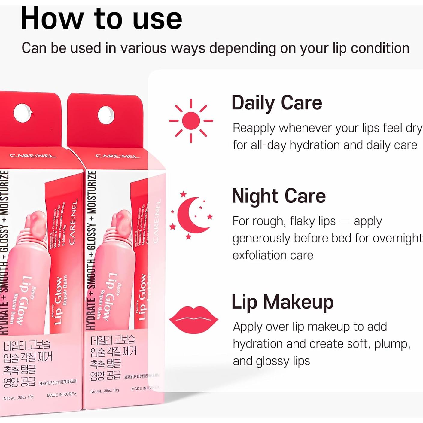 Bálsamo Labial Reparador CARE:NEL Berry Lip Glow 9.86 g