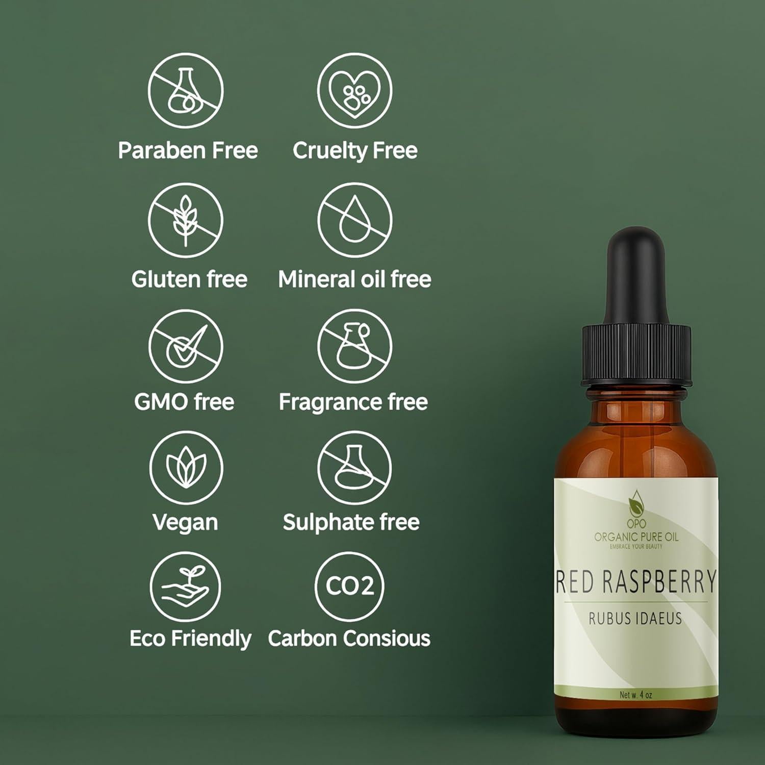 Aceite de Semilla de Frambuesa Roja Organic Pure Oil 118 ml