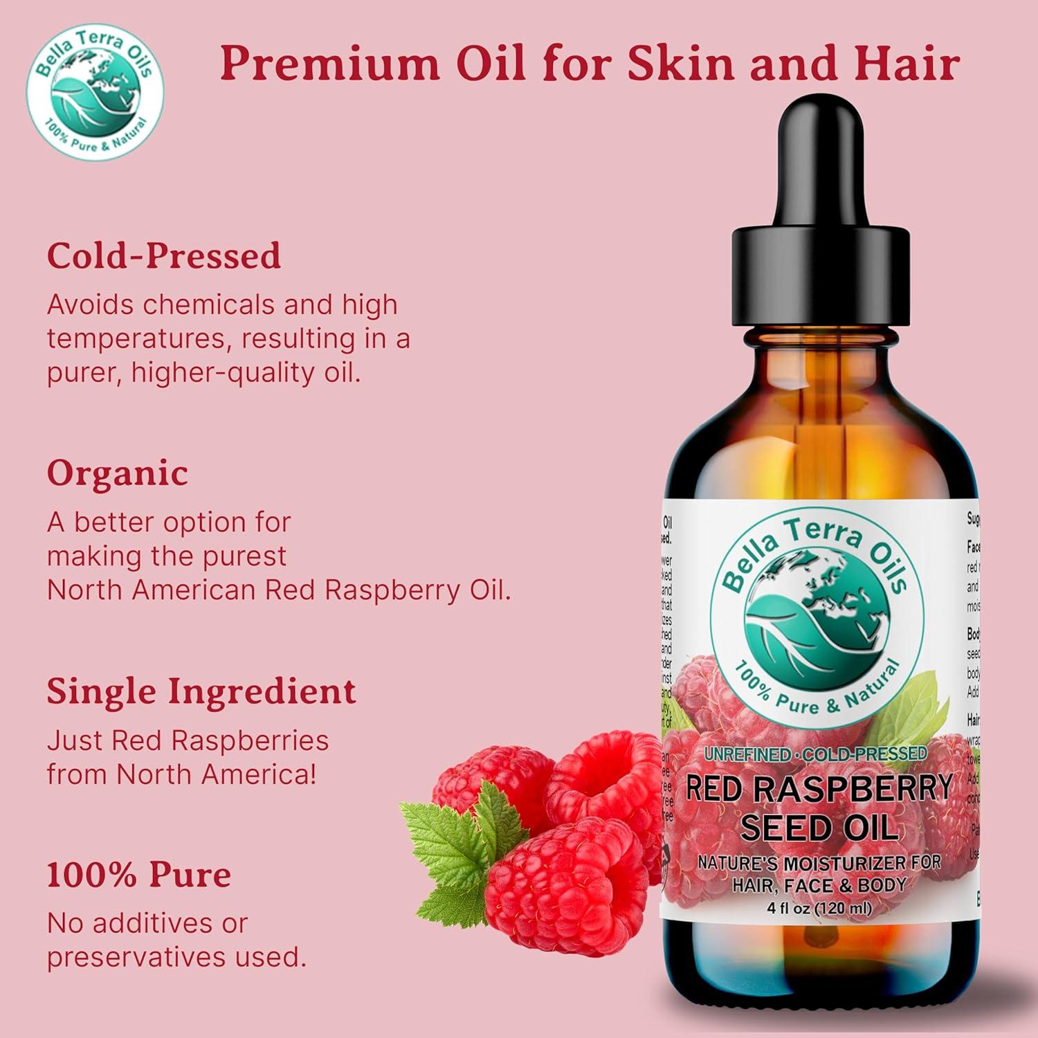 Aceite de Semilla de Frambuesa Roja Bella Terra 113ml - Rico en Nutrientes