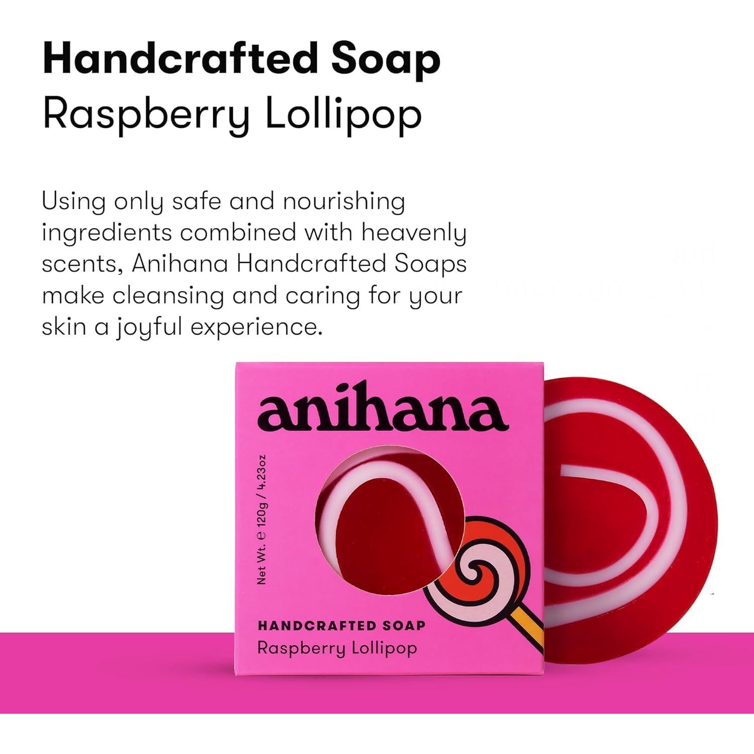 Jabón Artesanal Anihana Paquete de 3 - 120g Aroma Frambuesa