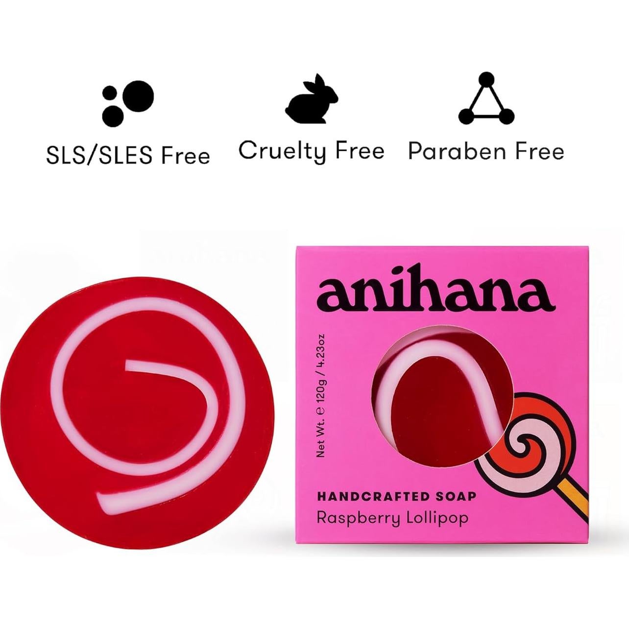 Jabón Artesanal Anihana Paquete de 3 - 120g Aroma Frambuesa