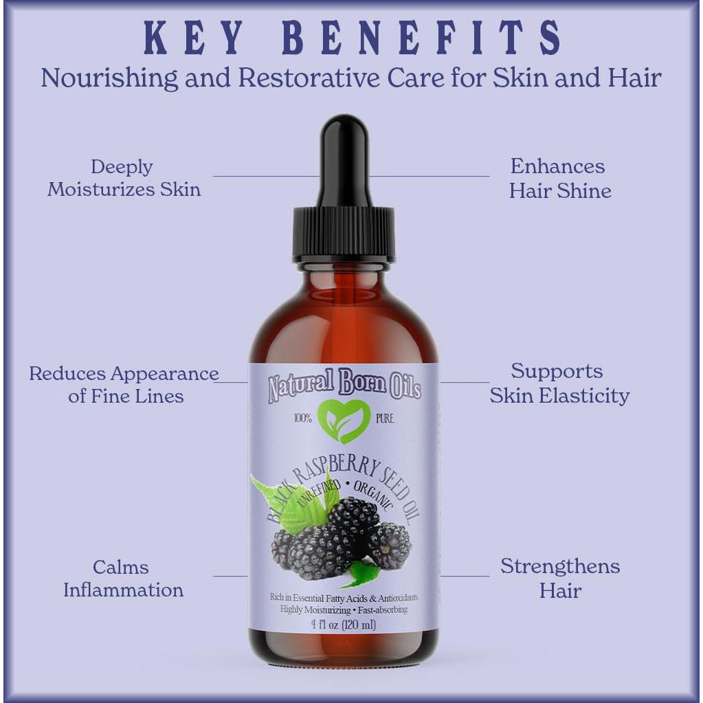 Aceite de Semilla de Frambuesa Negra Natural Born Oils 473ml Orgánico