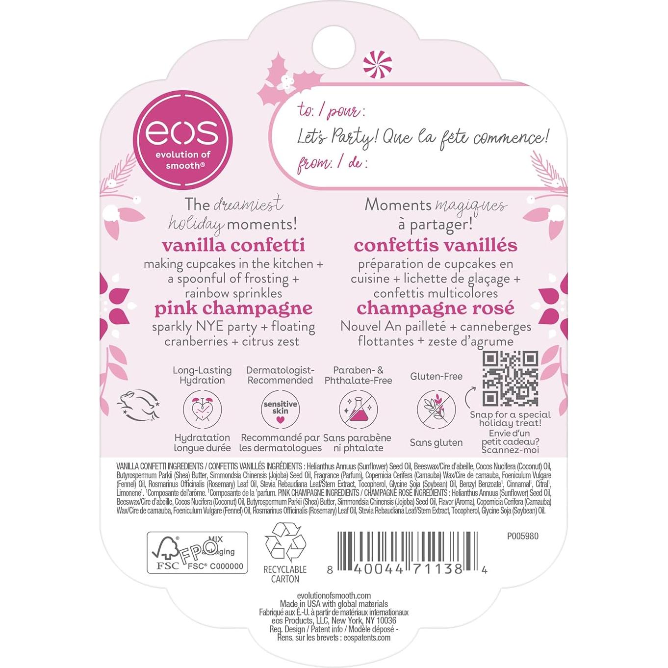 Bálsamo Labial EOS Edición Limitada Vacaciones 4 g - Frambuesa y Mora