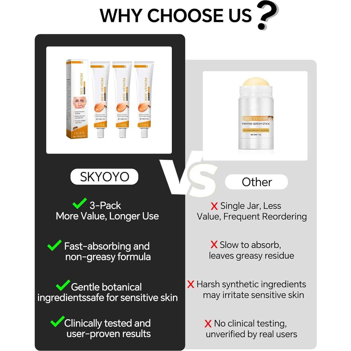 Crema Antienvejecimiento Skyoyo con Veneno de Abeja 91g