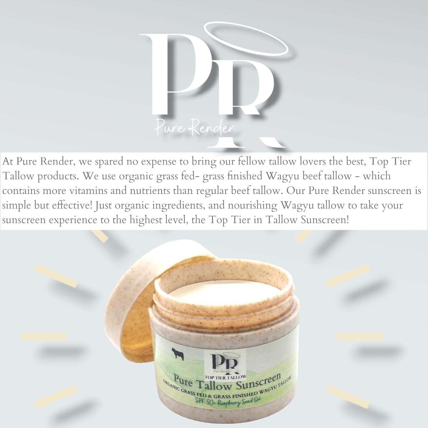 Protector Solar SPF 50 Pure Render con Sebo Wagyu Orgánico